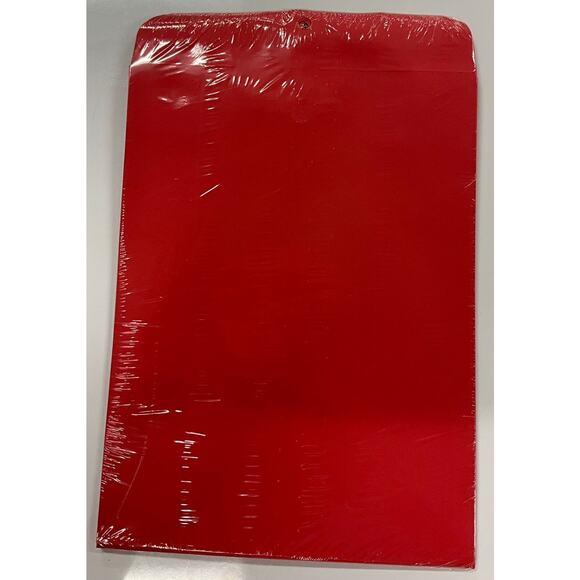 Sealed 10 Clasp Red Envelopes #90 - 9X12-#38734 Quality Park Fashion Color 28lb - Picture 2 of 4